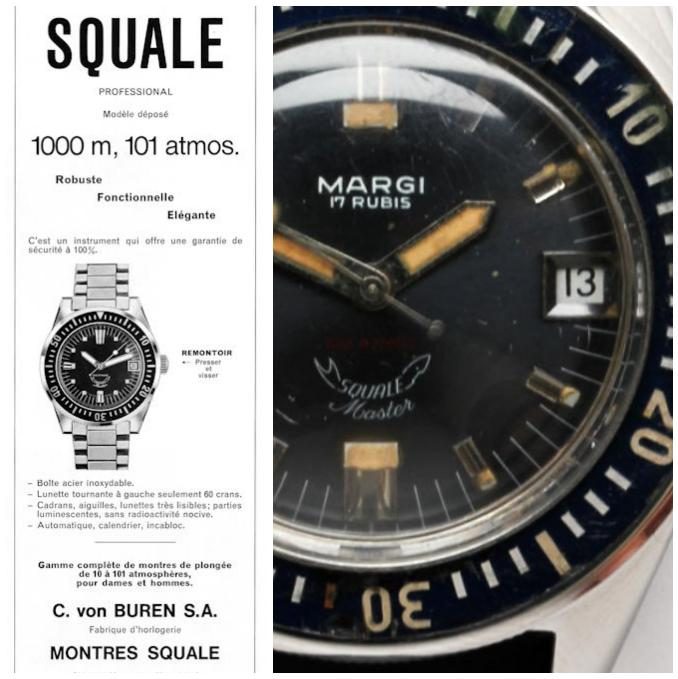 Margi Master Dodane bezel insert and Squale advert