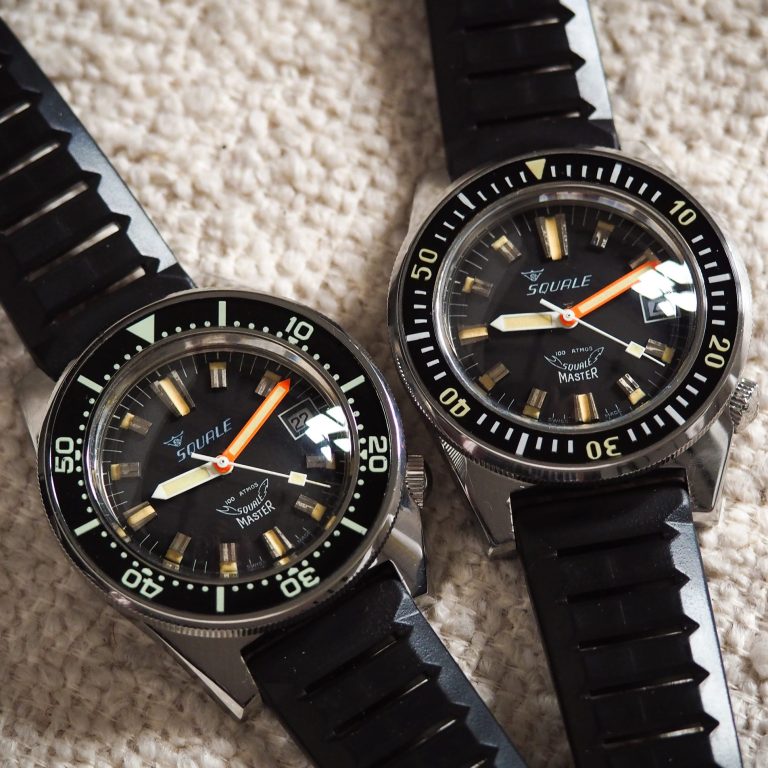 Squale 100 atmos Master 1993 standard and Dodane spec bezels