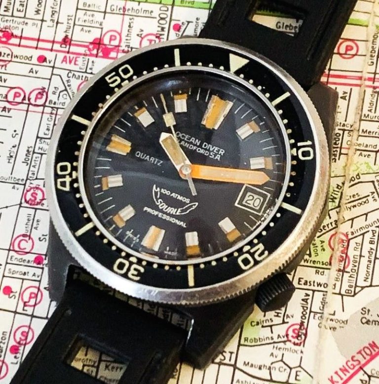 Blandford Ocean Diver Quartz PVD Squale Master 100 Atmos